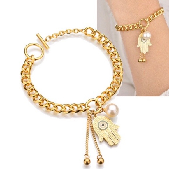 Hamsa/Hand of Fatima Charm Bracelet - Picture 2 of 3